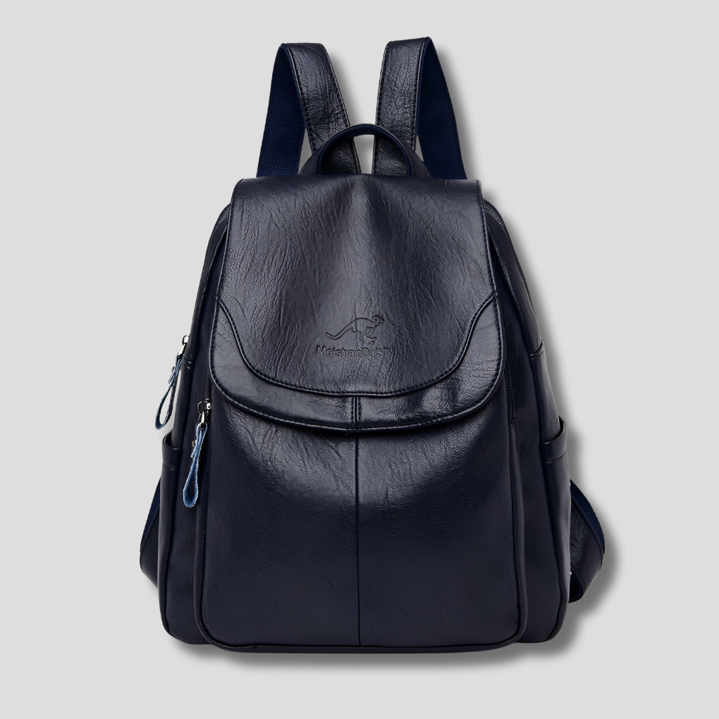 Elegant women's anti-theft flap backpack, a secure travel companion for city exploration & daily carry.