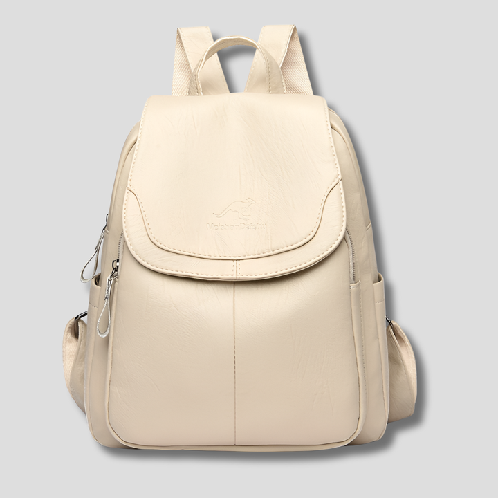 Fashionable women's anti-theft flap backpack. Elegant, secure, and practical for daily use & travel.