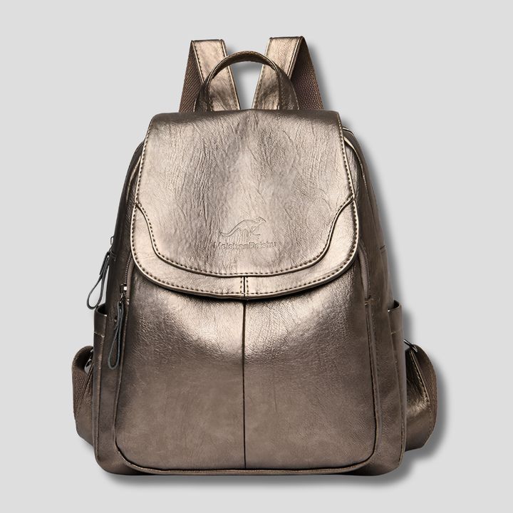 Durable women's anti-theft flap backpack, a secure daily carry bag and travel rucksack with ample space.