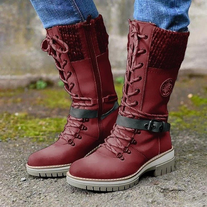 Stylish women's knee-high winter boots, orthopedic design for comfortable, fashionable cold-weather wear.