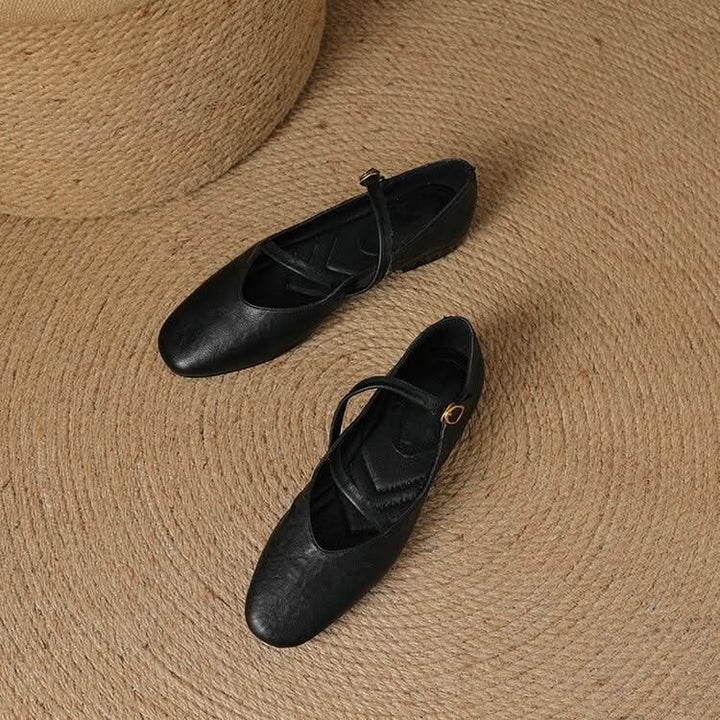 Professional women's Aria work flats, offering classic style and comfort for long office hours.