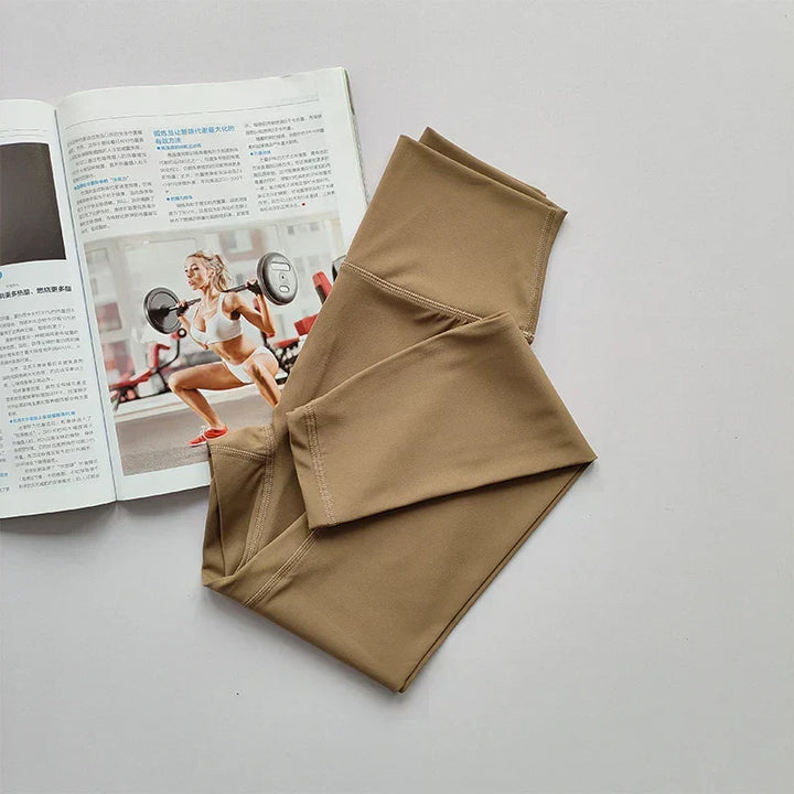 High waist compression yoga leggings, hip lift design, perfect for women's fitness.