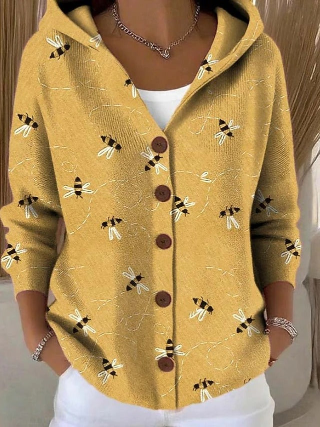 Cozy women's open front long cardigan with artistic flowy design, ideal for ladies fashion & comfort.
