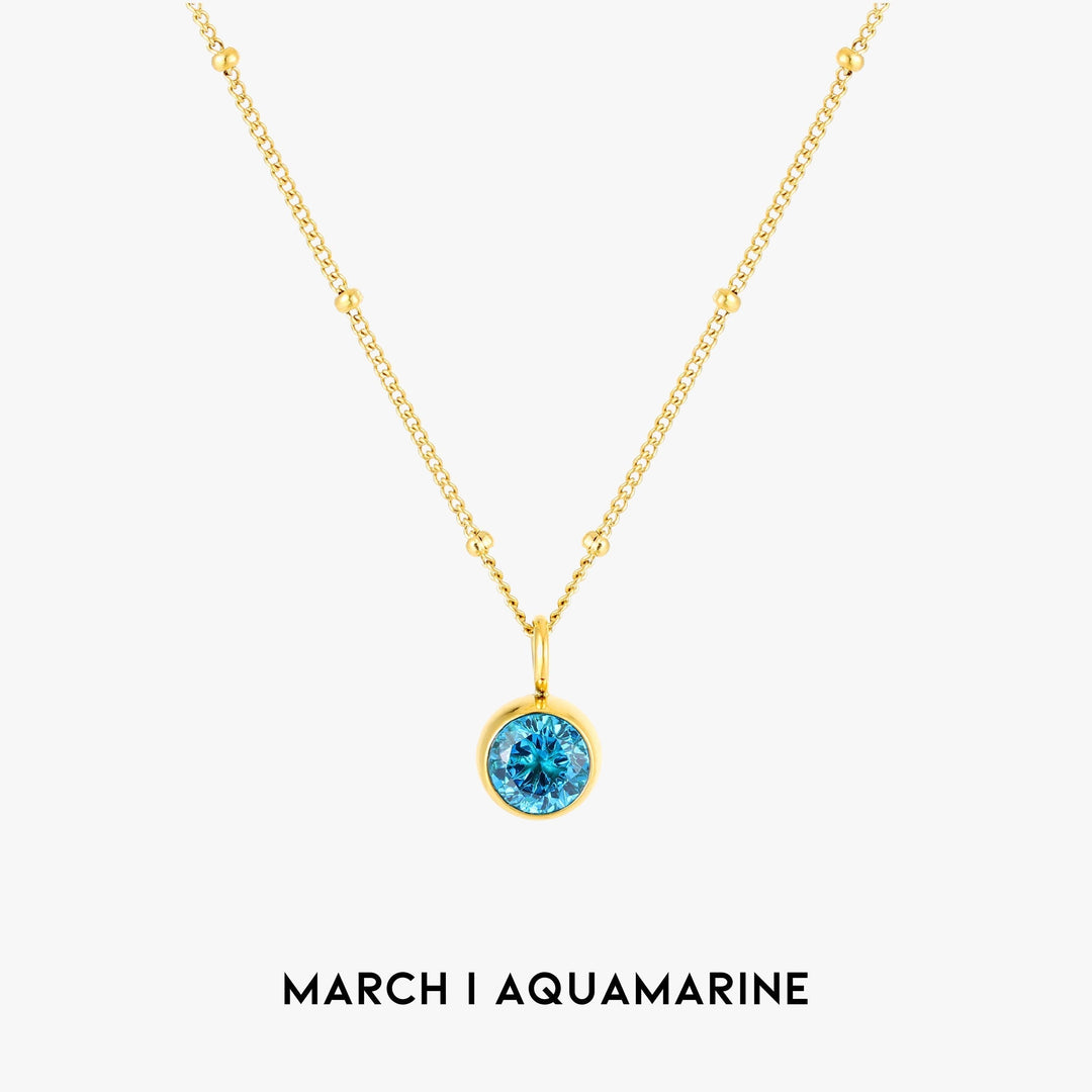 Thoughtful gift: custom birthstone necklace, elegant gold jewelry for her.