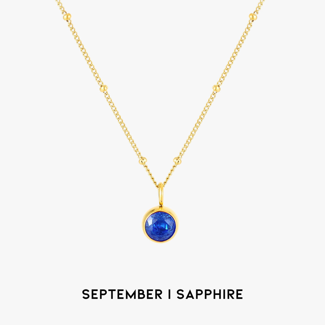 Elegant Aurora birthstone necklace with a sparkling gemstone, personalized women's jewelry.
