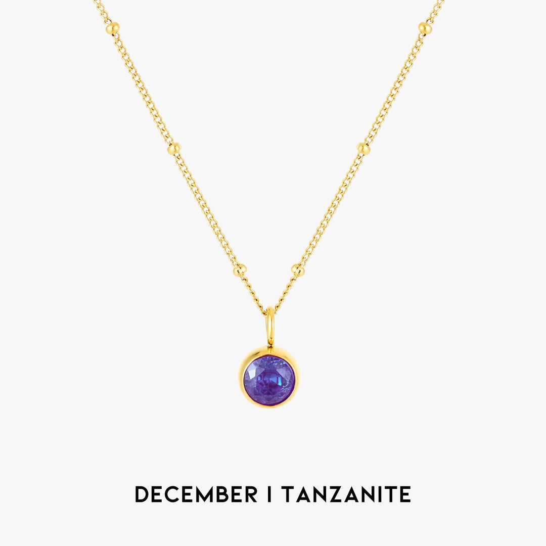Customizable birthstone necklace for women, hypoallergenic water-resistant jewelry.