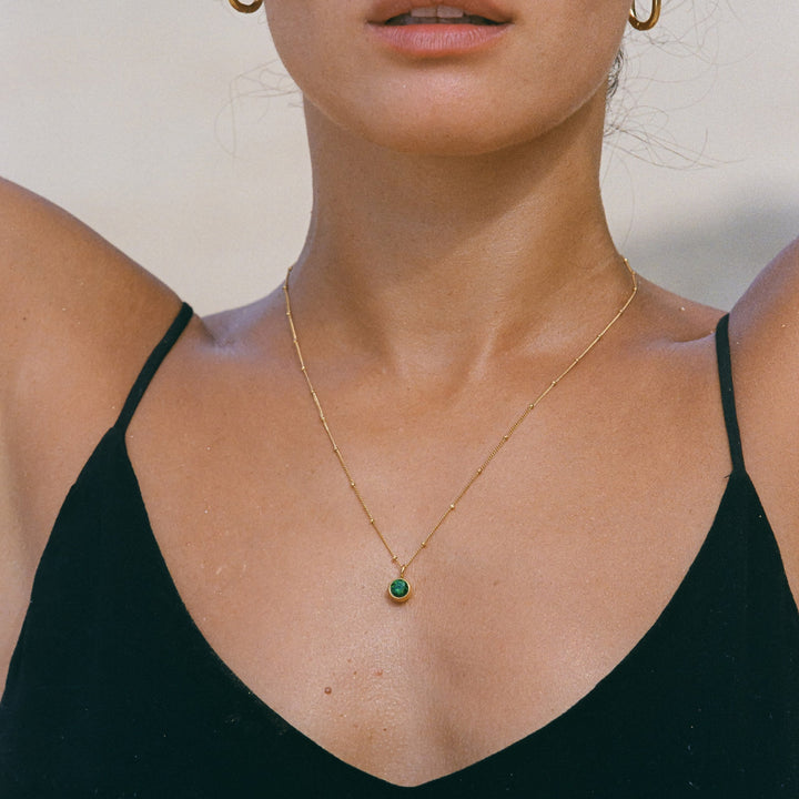 Personalized gemstone necklace for women, Aurora birthstone jewelry.
