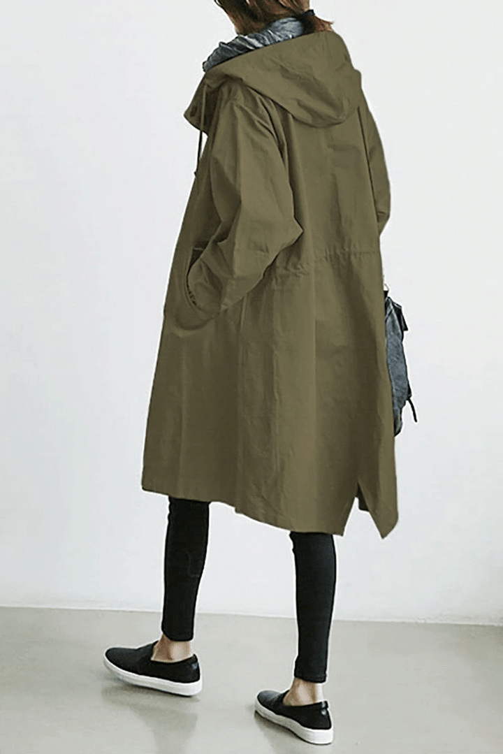 Plus size Aurora women's windbreaker, comfortable & lightweight rain jacket, designed for all body types.