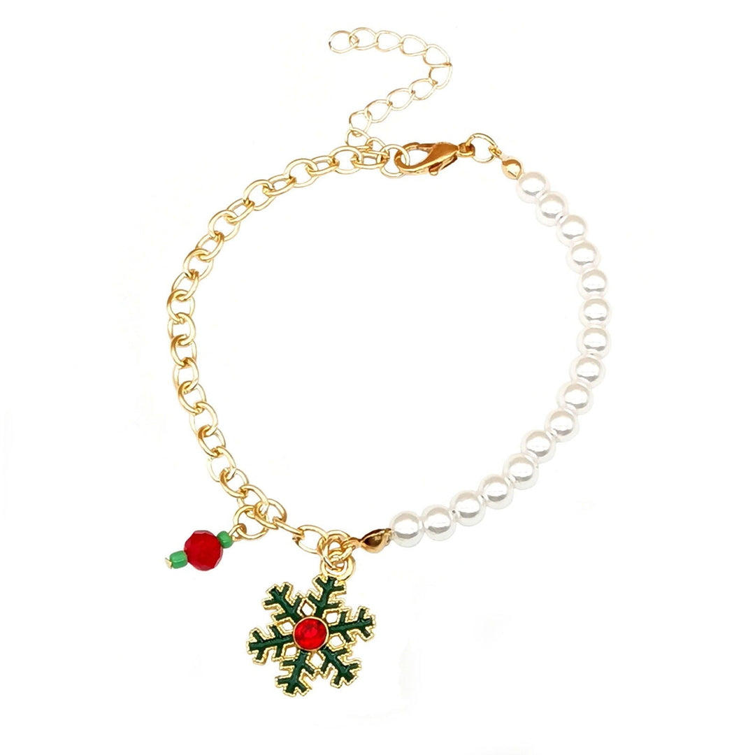 Polished stainless steel Australian Christmas charm bracelet for women, a festive seasonal piece.