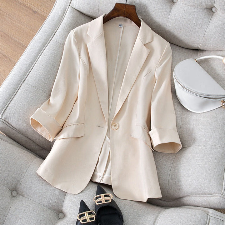 Women's Ava tailored blazer in a chic navy, perfect for professional office wear or smart casual outfits. Classic, versatile.