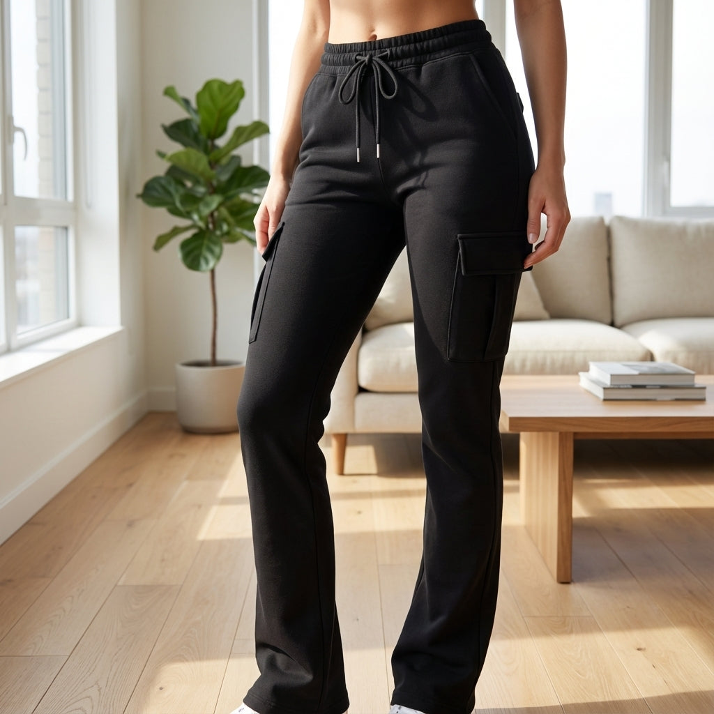 Women's Avery comfort cargo jogger pants in cotton blend, ideal for casual activewear