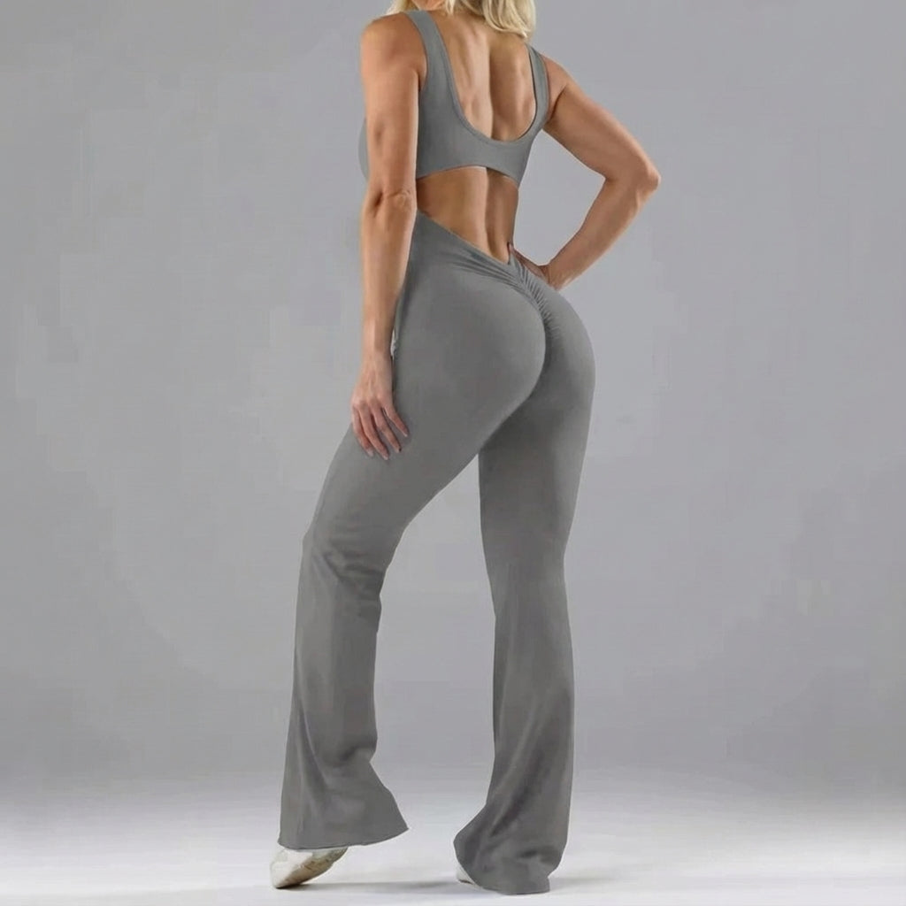 Nadia women's backless fitness bodysuit, stylish and functional for any workout.