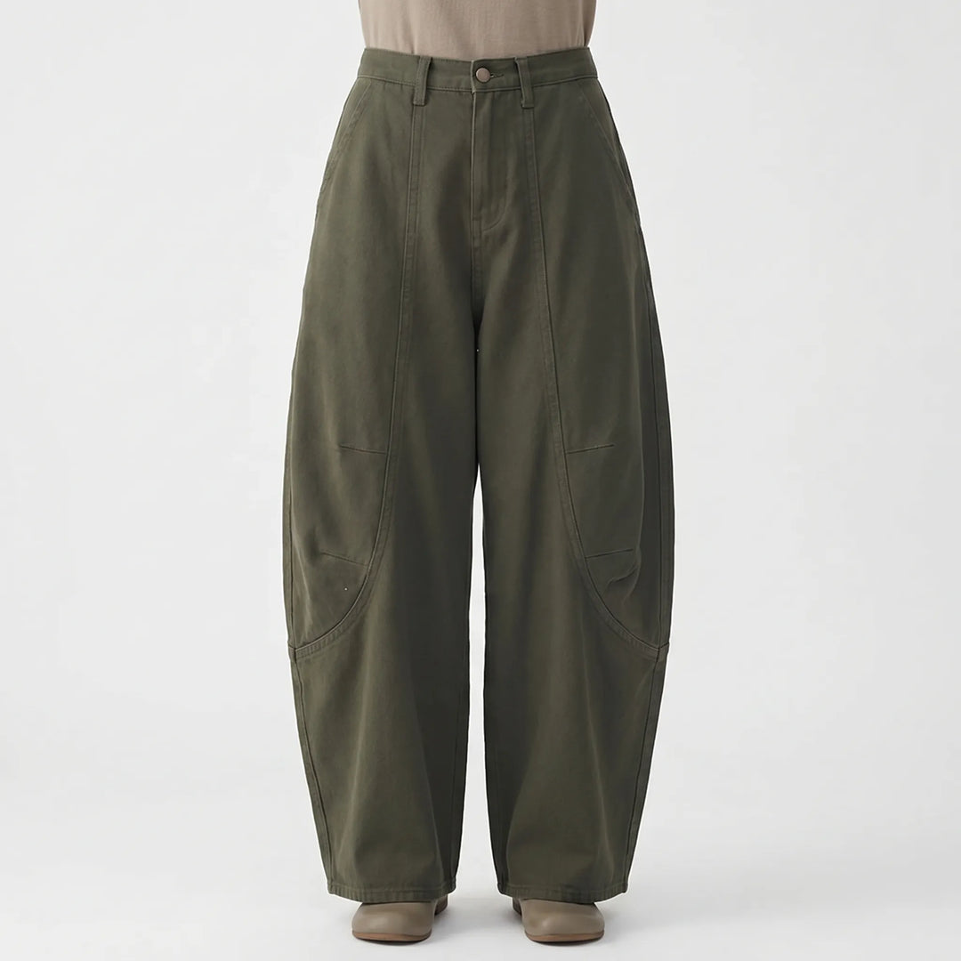 Women's relaxed fit barrel-leg jeans with a modern baggy silhouette, great for casual summer outfits.