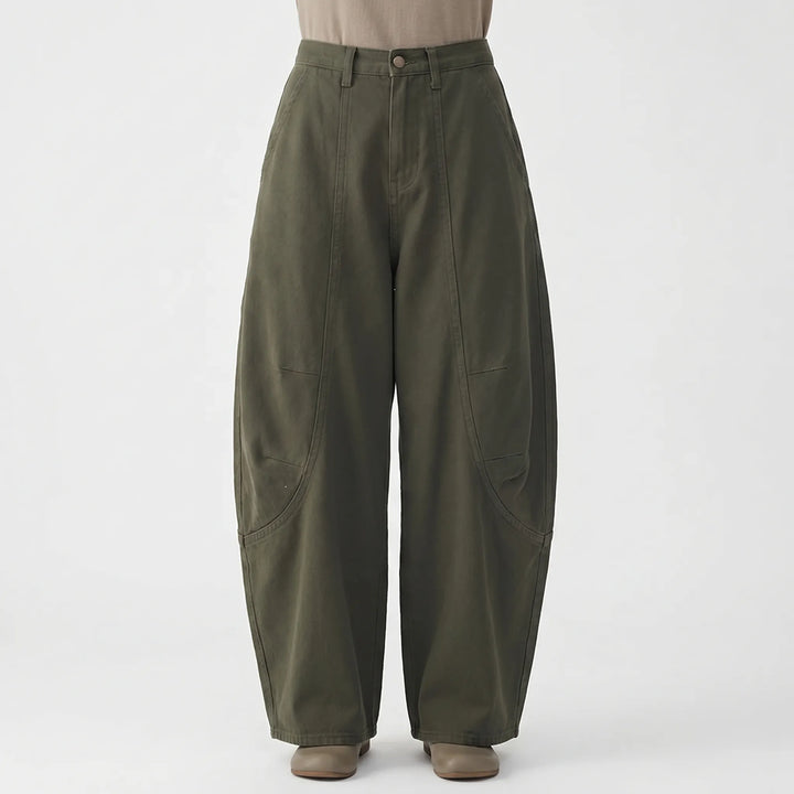 Women's relaxed fit barrel-leg jeans with a modern baggy silhouette, great for casual summer outfits.