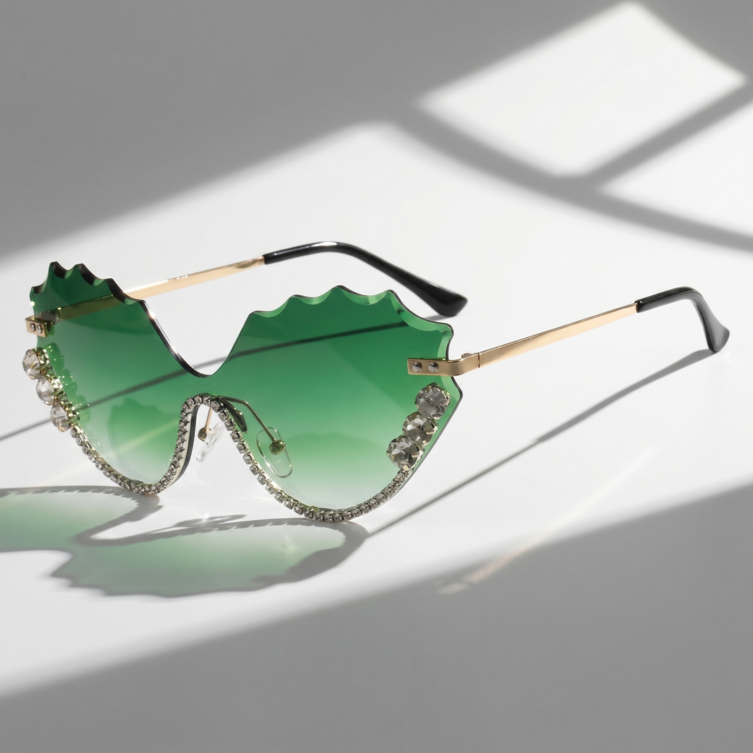 Sophisticated women's oversized rimless sunglasses for an elegant look with full UV400 protection.