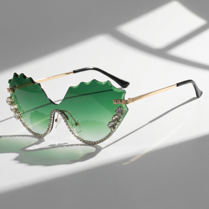 Sophisticated women's oversized rimless sunglasses for an elegant look with full UV400 protection.