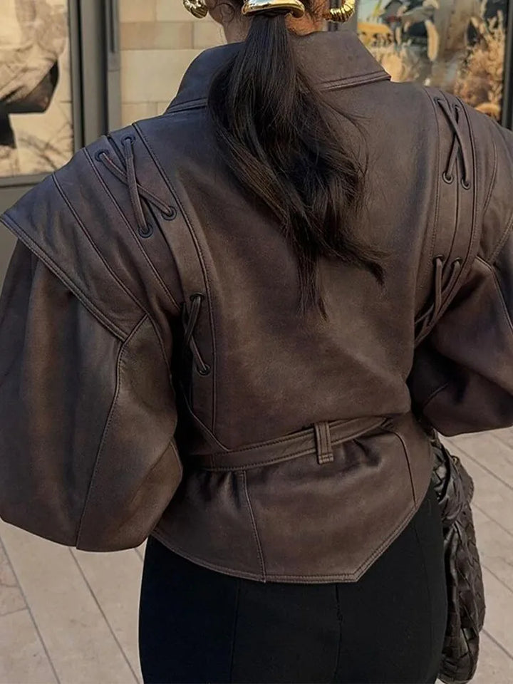 Classic women's belted jacket, ideal for versatile fall & spring fashion. Elegant & flattering fit.