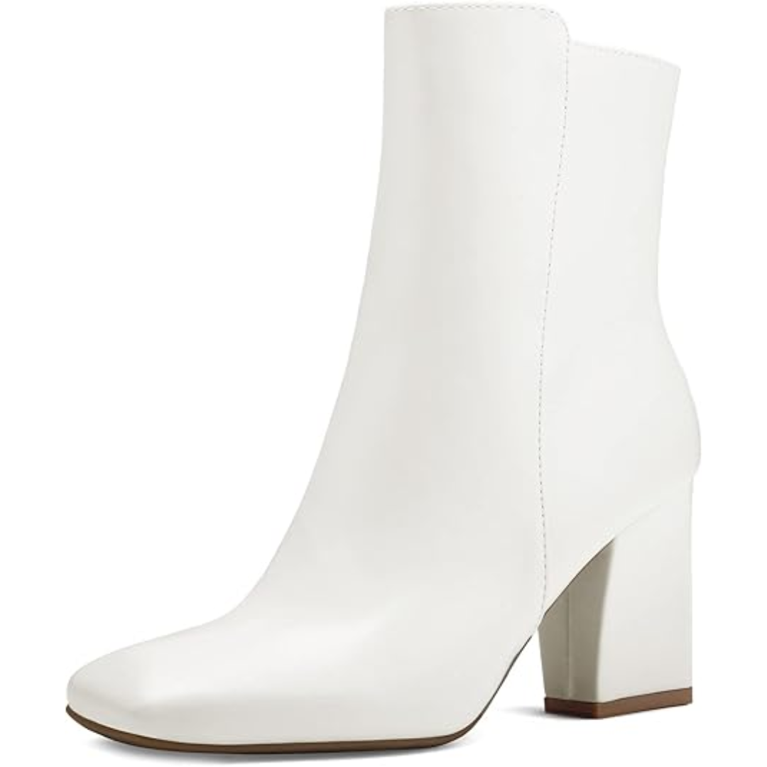 Jamie women's fashion ankle boots: black chunky block heel, sleek square toe, and durable construction