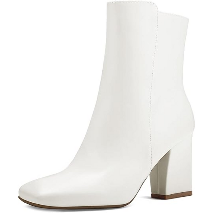 Jamie women's fashion ankle boots: black chunky block heel, sleek square toe, and durable construction