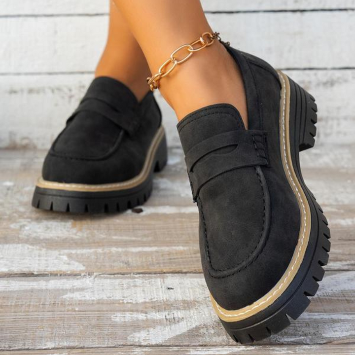 Elevate your style with these versatile women's chunky platform loafers, designed for comfort & fashion.
