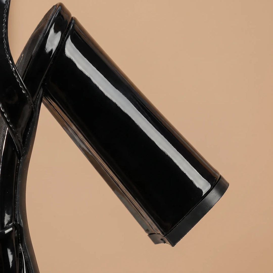Stylish women's chunky platform dress sandals with a sturdy block heel, enhancing any fashion evening outfit.