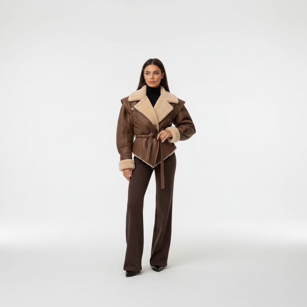 Monika women's adjustable waist winter coat, warm and stylish autumn or winter fashion apparel