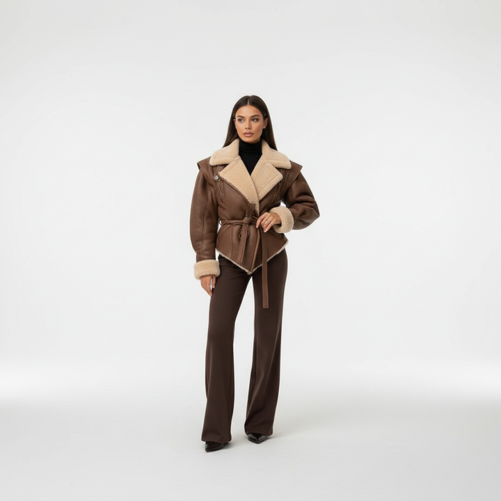Monika women's adjustable waist winter coat, warm and stylish autumn or winter fashion apparel