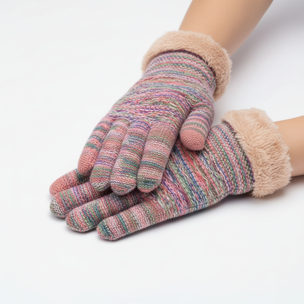 Packaging shot of PolarKnit women's fleece lined touchscreen gloves, ready for gifting