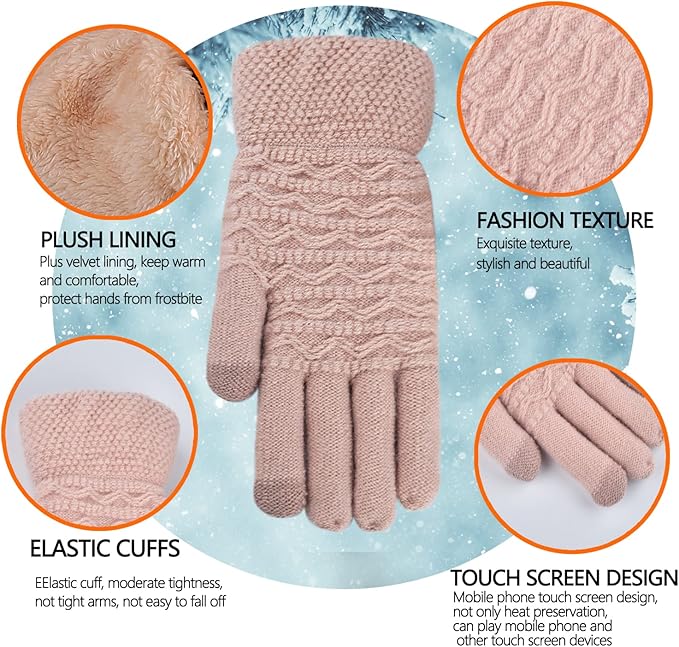 Product photography of women's black touchscreen winter gloves, highlighting their elegant design.