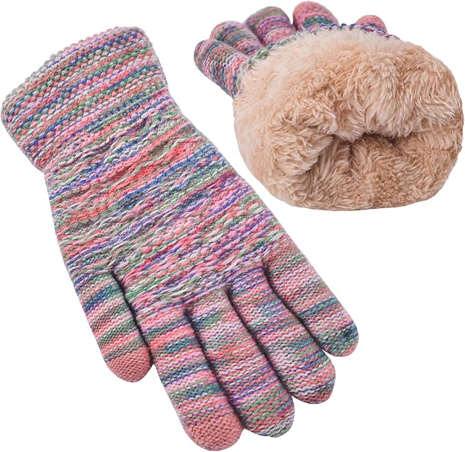 Pair of women's PolarTouch thermal gloves in a dark color, ready for smartphone use in winter.