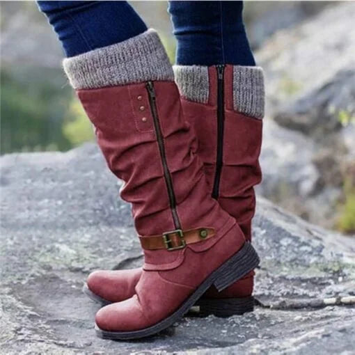Cushioned women's knee-high winter boots. Slip-resistant soles for supportive, comfortable fall & winter walking.