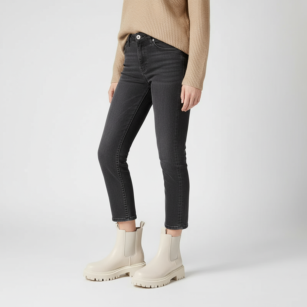 Comfortable women's round toe ankle boots, classic Chelsea style for versatile casual outfits.