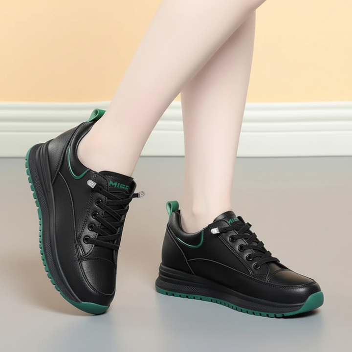 Stylish women's leather sneakers, anti-slip and waterproof, designed for all-day comfort and durability