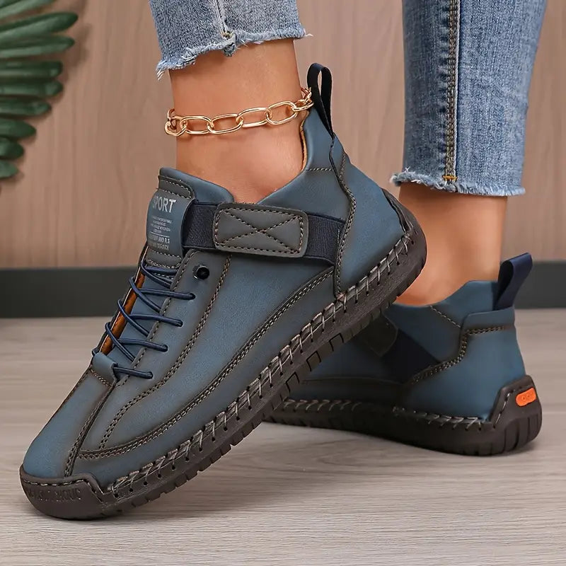 Flexible sole on women's lightweight walking slip-on sneakers for cushioned, all-day comfort & support.