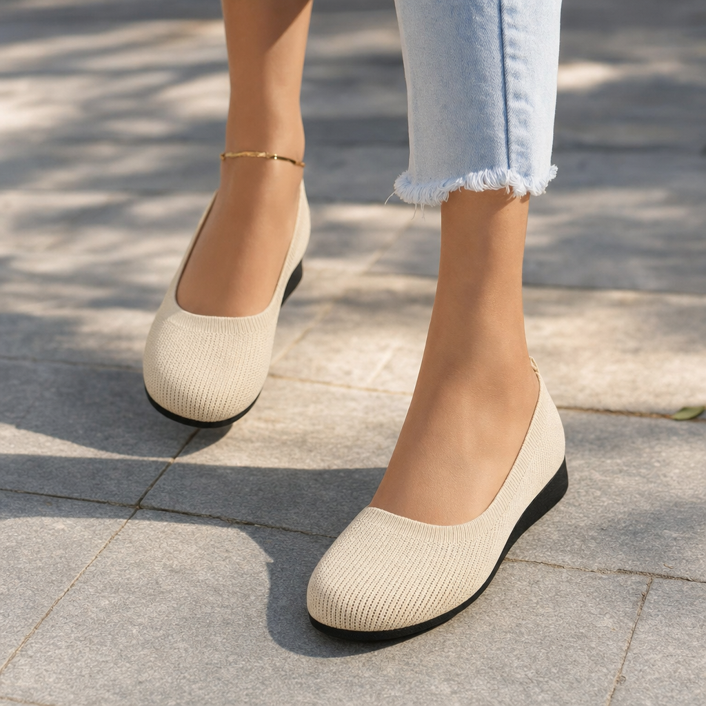 Comfortable women's orthopedic slip-on shoes, alleviating foot pain & enhancing posture for daily wear.