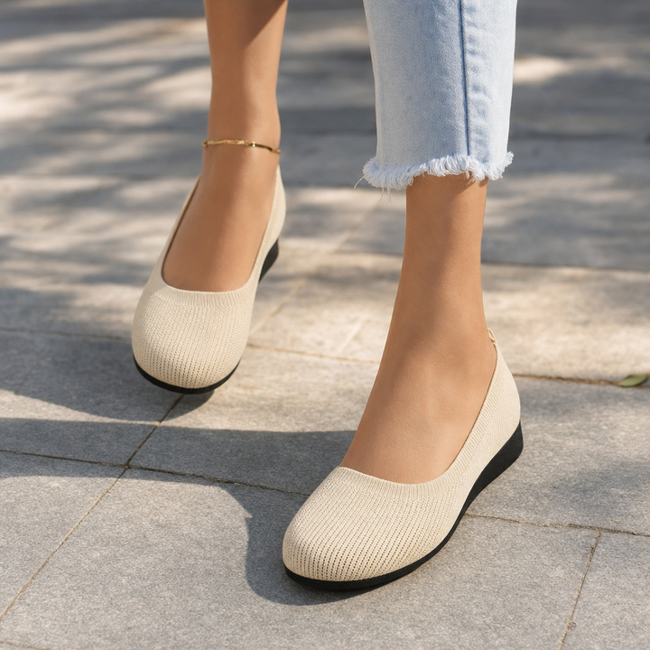 Comfortable women's orthopedic slip-on shoes, alleviating foot pain & enhancing posture for daily wear.