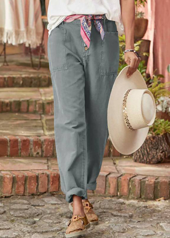 Comfortable relaxed fit women's wide leg trousers with adjustable high waist. Ideal for all-day wear.