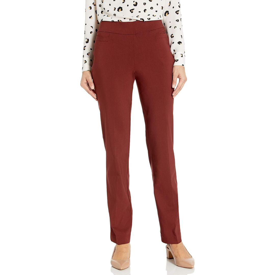Ilona women's super stretch career trousers, comfortable formal pants with stylish welt pockets.