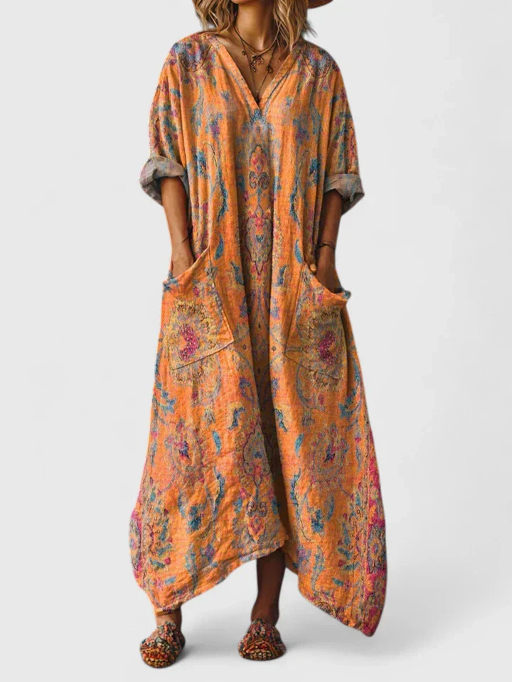 Women's bohemian printed wide-leg jumpsuit. Comfortable, stylish, perfect for summer casual wear.