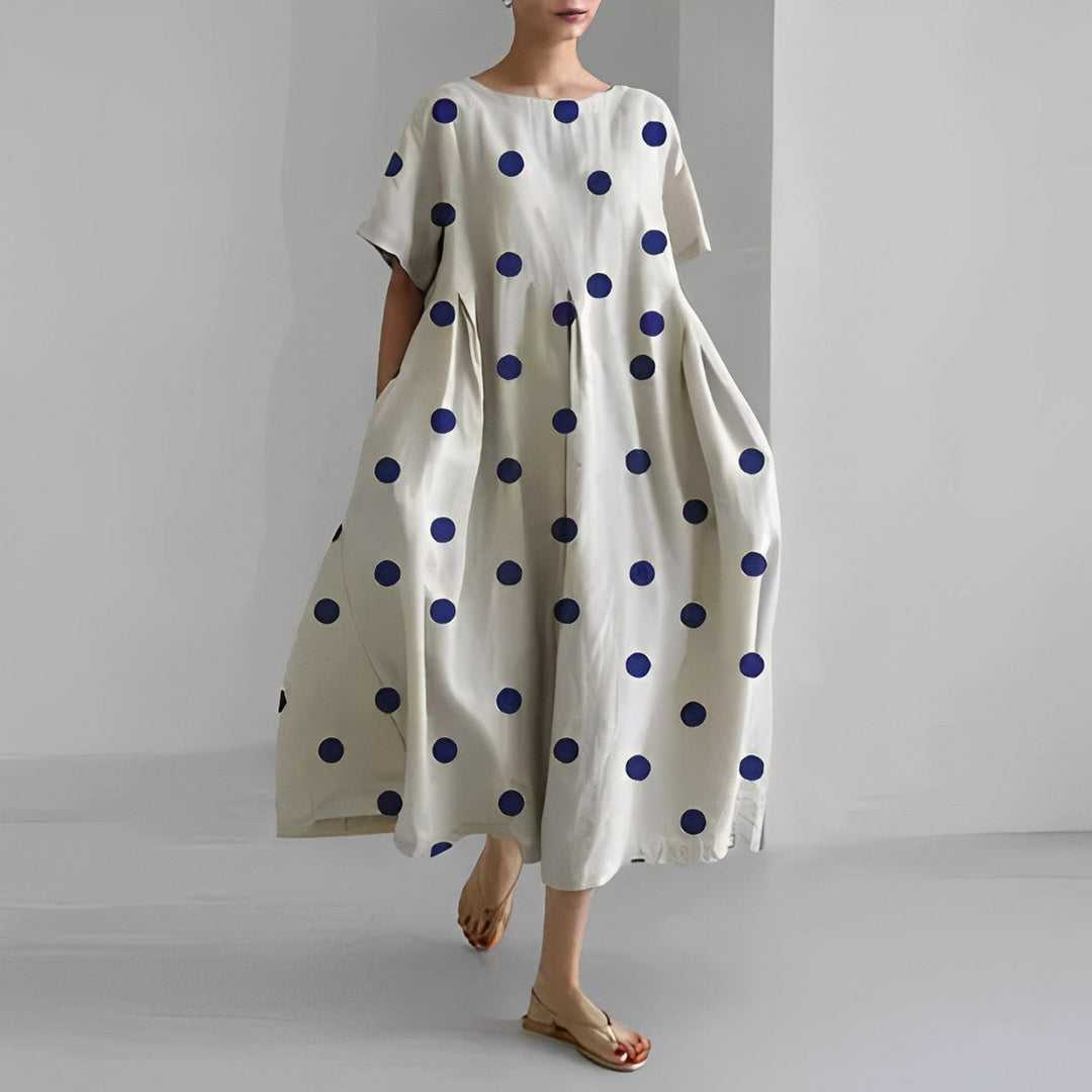 Bohemian floral print maxi dress for women. A comfortable and chic long dress for vacation or beach.