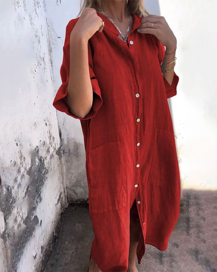 Vibrant boho floral print long maxi dress for women, featuring a chic button-down front, perfect for summer.