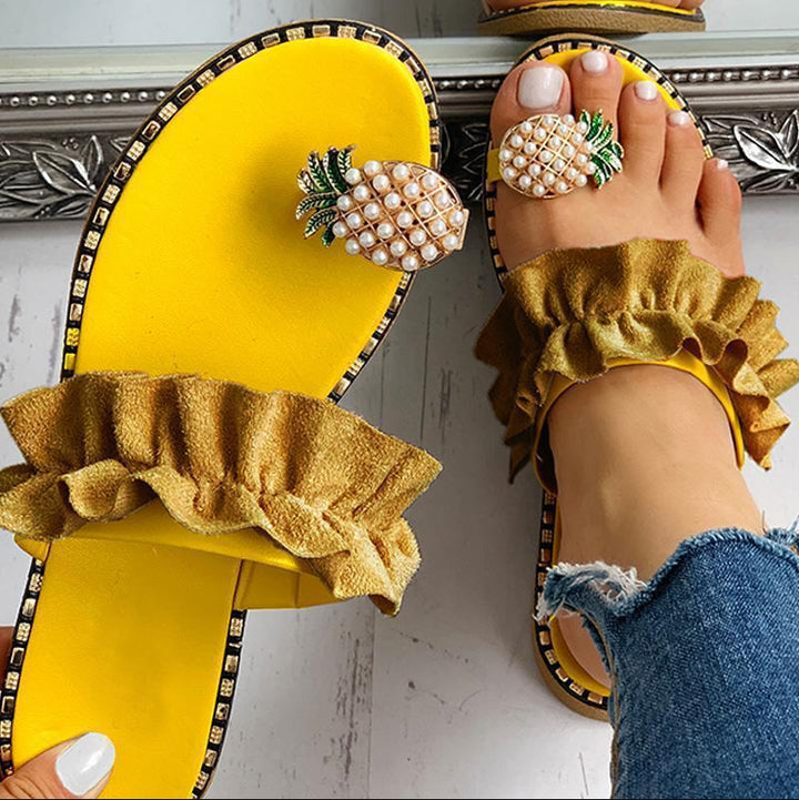 Close-up of Women's Boho Orthopedic Comfort Sandals, showcasing ergonomic footbed