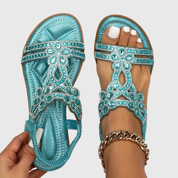 Glamorous women's Boho flat sandals, perfect for any summer occasion.