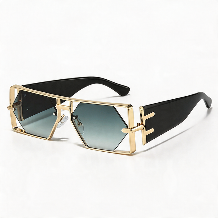 Women's bold edgy sunglasses with UV400 protection. Modern design, lightweight frame, fashion eyewear.