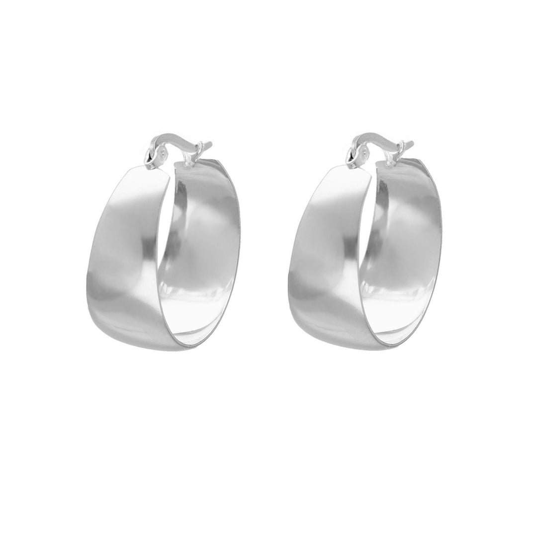 Elegant gold plated & 925 silver statement hoops for women. Bold fashion earrings.