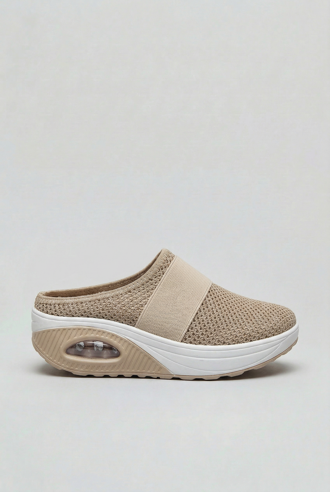 Women's breathable comfort mules with air cushion sole for all-day easy wear. Perfect slip-on summer shoes.