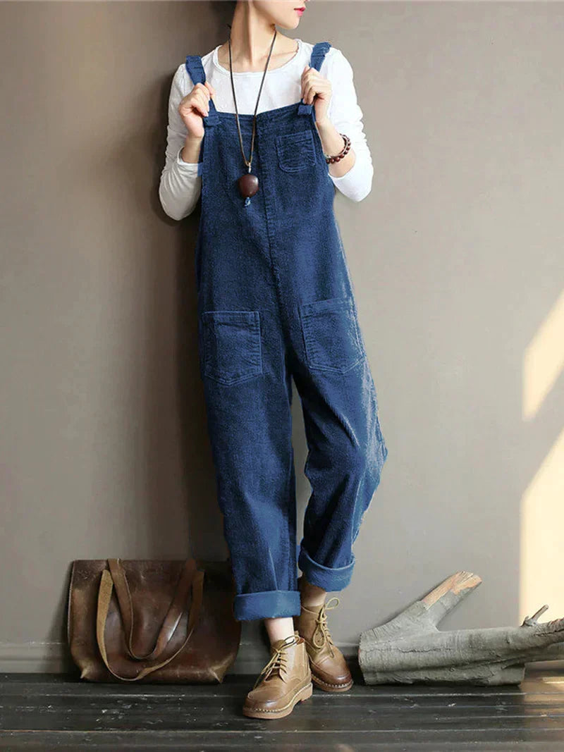 Casual women's denim overall trousers, offering a comfortable, breathable fit for everyday stylish wear.