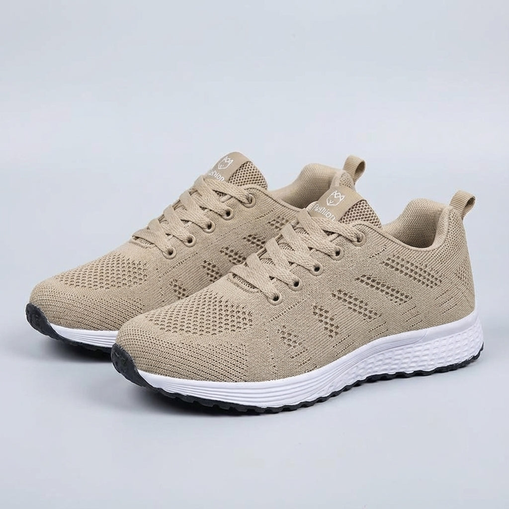 Women's walking shoes featuring a breathable knitted fabrication, ultimate comfort