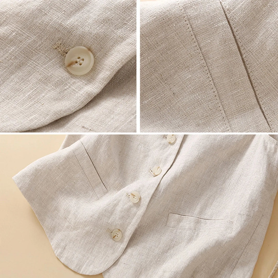 Effortless women's linen vest, a breathable & lightweight top for chic summer style. Perfect casual layering piece.