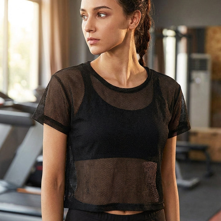 Women's breathable mesh performance sport top, Kaylee, for activewear and gym workouts
